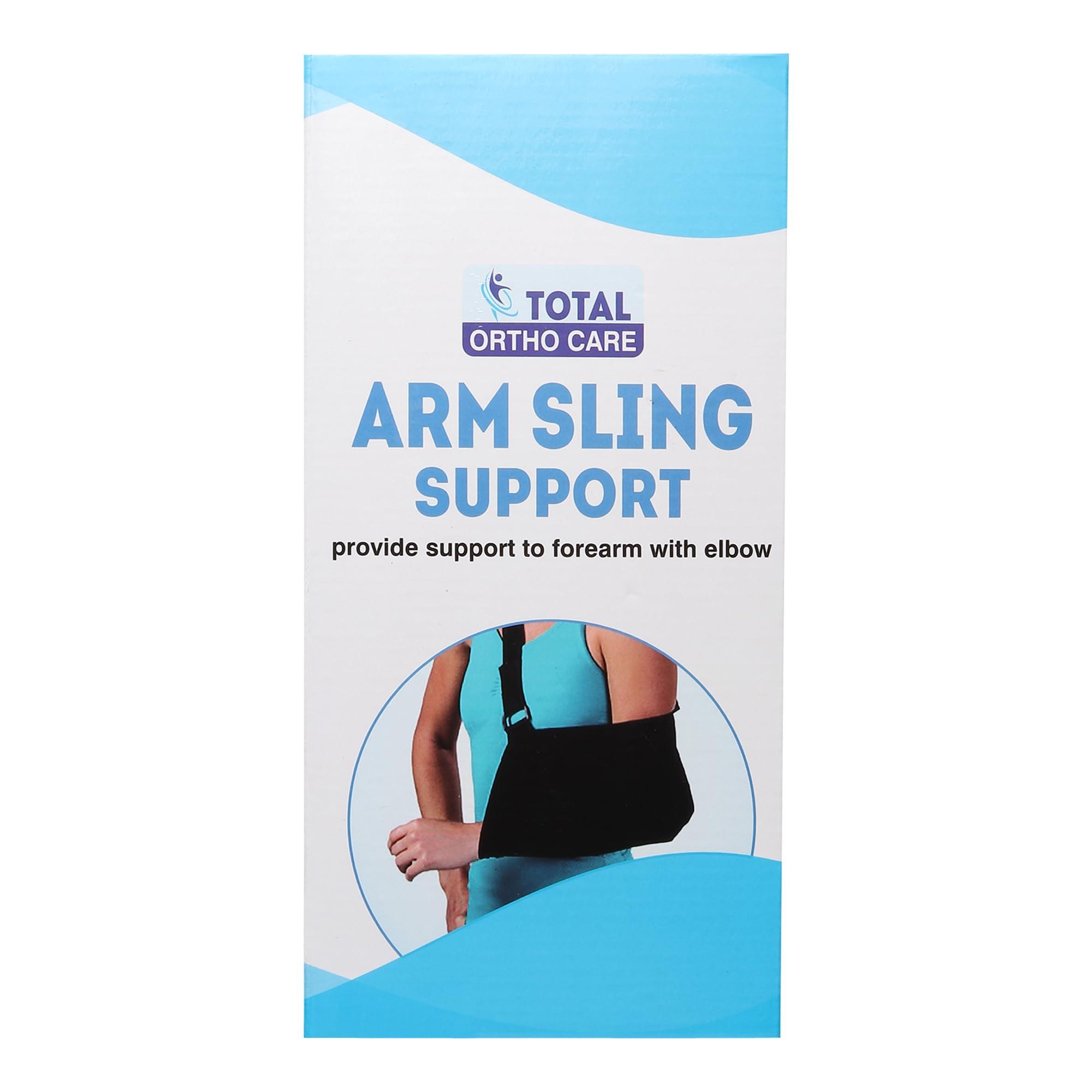 TOTAL Ortho care TOTAL Ortho care Arm Sling Pouch support to the arm or shoulder in case of closed or surgical management of strain, sprain, fractures and dislocation (Size - Small)