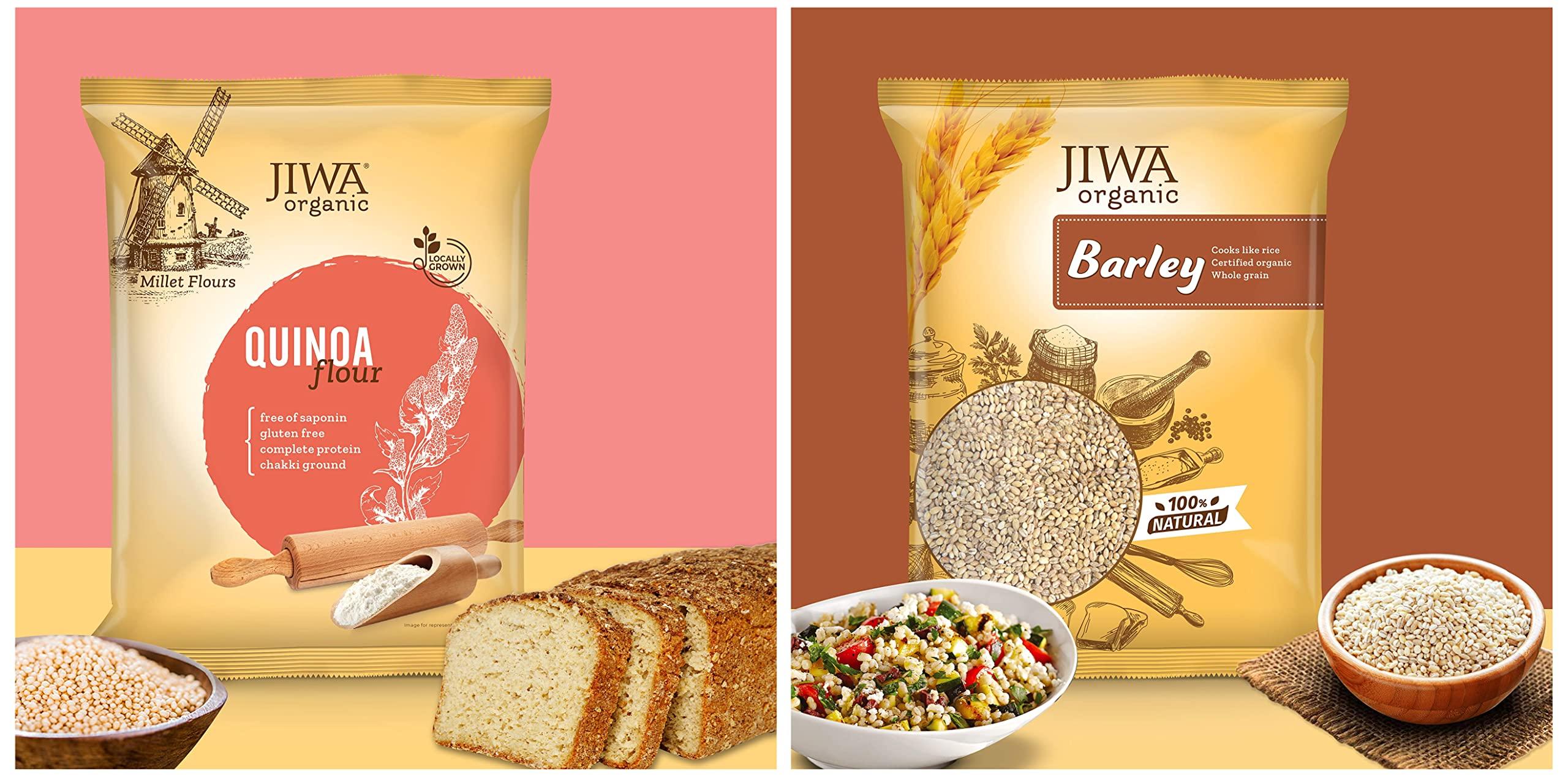 JIWA healthy by nature JIWA healthy by nature Organic Pearl Barley, 1 kg, Certified Organic & Organic Quinoa Flour, 900 g (Certified Organic & Gluten Free)