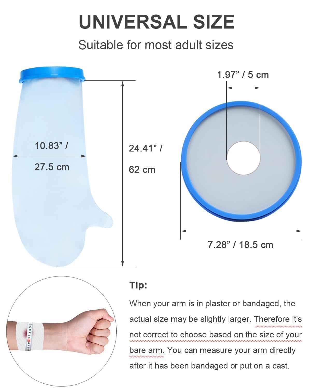EGNORE EGNORE waterproof Hand Cast Cover for Shower Bath, Adult Watertight Wrist Wound Protector Resuable Bandage Sleeve Bags for Broken Hand, Wrist, Fingers, Surgery, Burns (1-PCS)