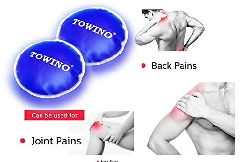 TOWINO TOWINO® Reusable Round Gel Ice Pack Soft Flexible Use Microwave Hot or Freezer Cold for Injuries Pain Relief,Tired Eyes,First Aid, Reduce Swelling or Soreness | Size 13cm (Pack of 2) Made In India