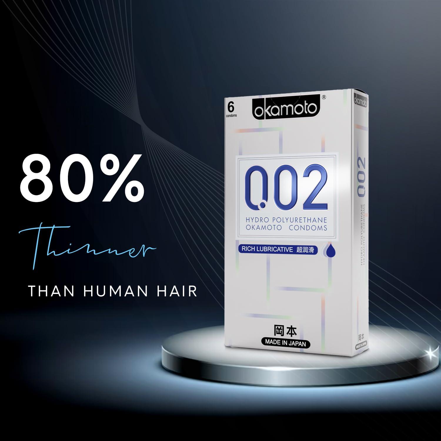 OKAMOTO Okamoto 0.02 - Japan\'s Best | Thinnest Condom In India | 1st Time in India - Non Latex PU Condom | Super Thin | Super Strong | Imported from Japan | 0.02 mm Ultra Thin (Pack of 2, 12s)