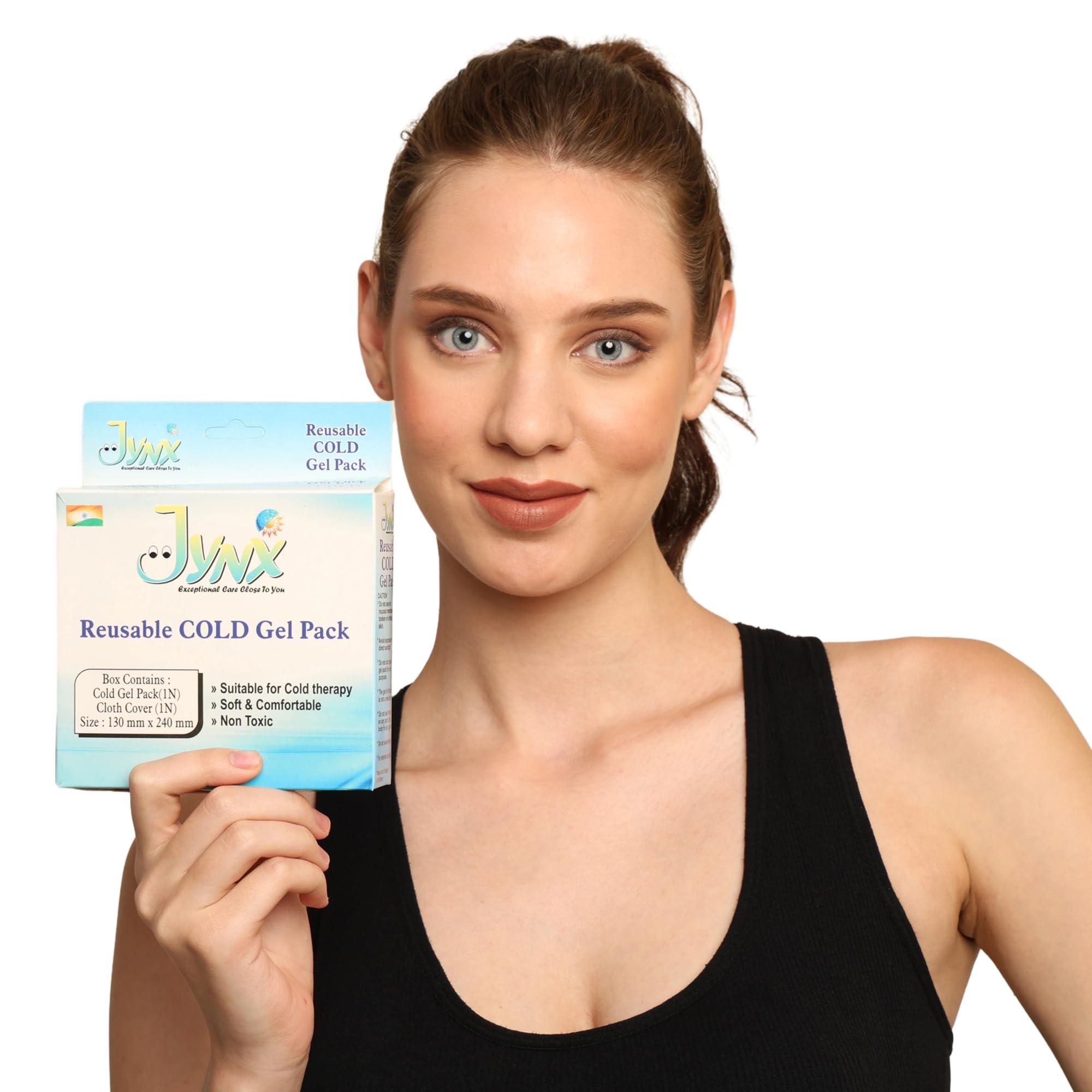 JYNX JYNX Reusable Cold Gel Pack for Effective Pain Relief and Comfort Versatile and Convenient Cooling Therapy Solution for Aches and Discomfort, Pack of 2 (Medium (130mm*240mm))