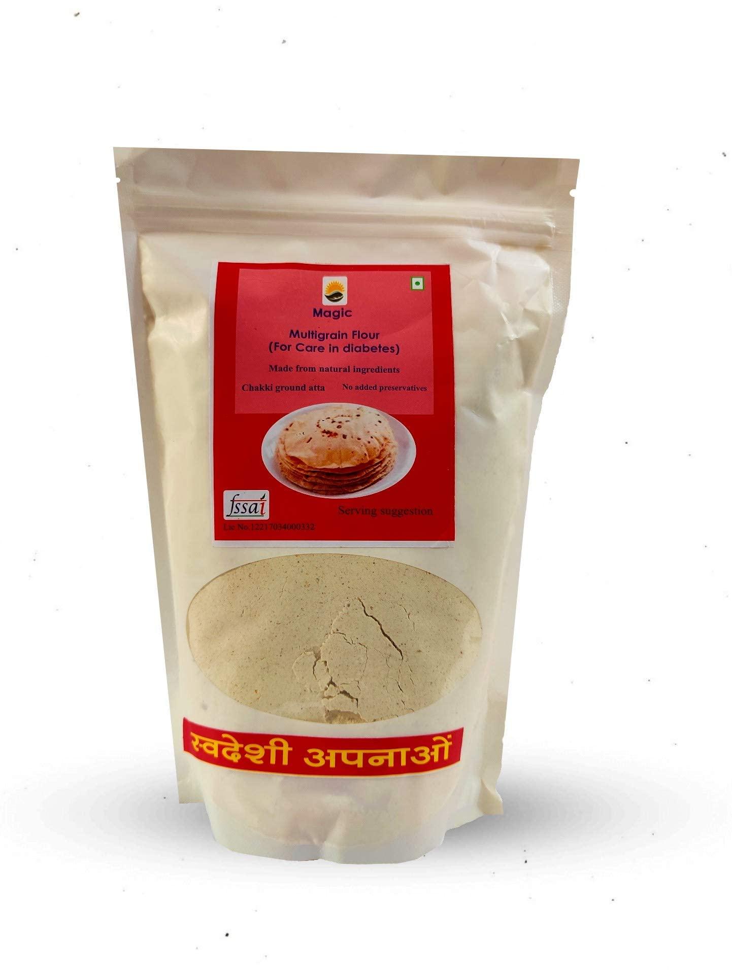 Magic Magic Multigrain Flour for Care in Diabetes Low GI chakki Ground multigrain Atta Pack of 2 (1200 g)