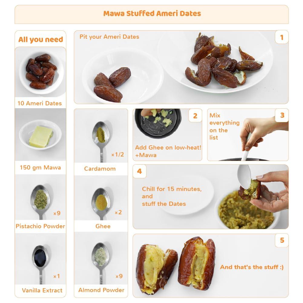 Flyberry Gourmet Flyberry Gourmet Ameri Dates (Khajoor/Khajur) 200g | 100% Natural | Rich in Calcium, Iron and Potassium | Instant Energy