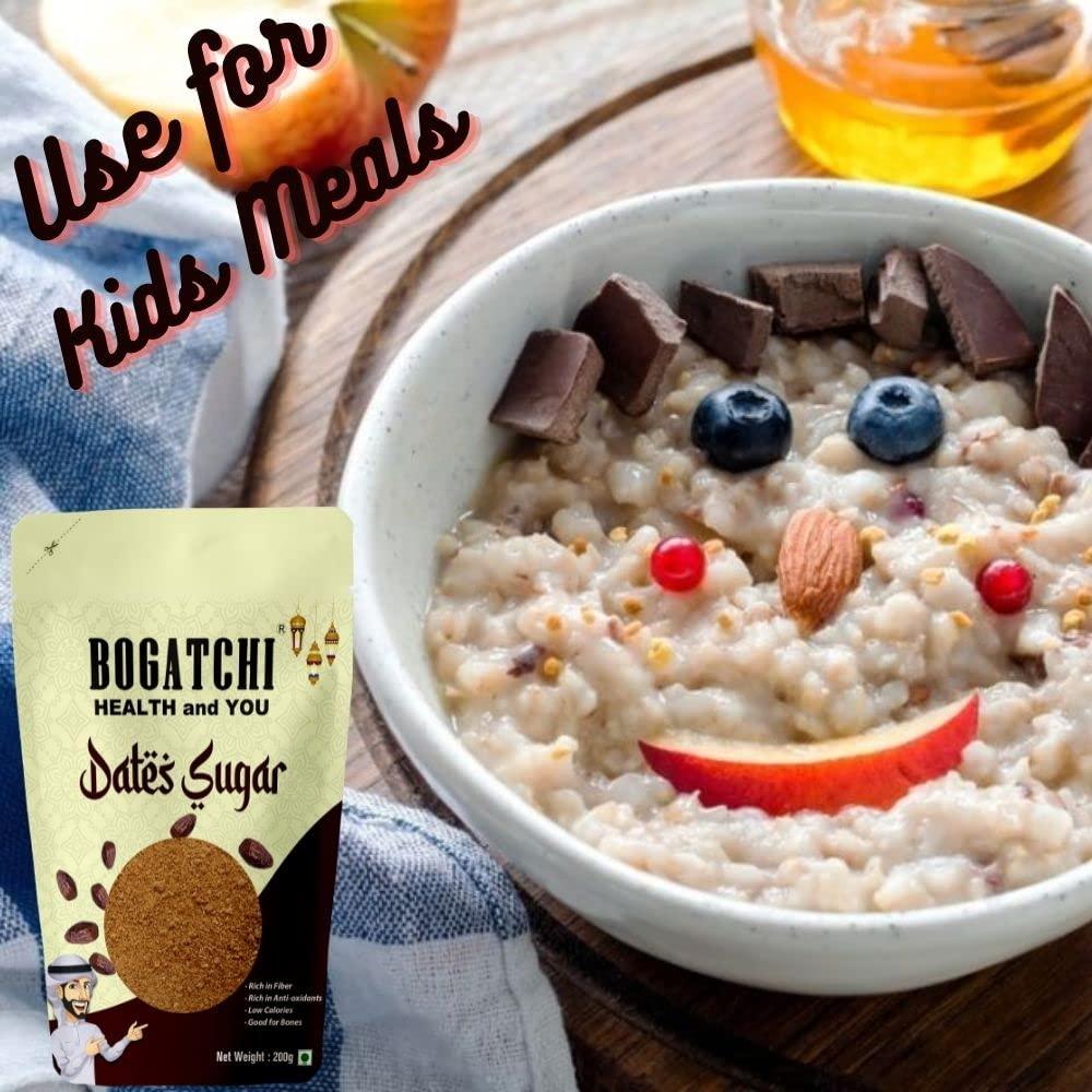 BOGATCHI BOGATCHI Sugar Free Natural Sweetner, Dry Dates Sugar, Dates sugar powder for kids, Arabian dates powder, Kharek powder, Dried Dates Powder, Natural dates Sugar for baking, Kharik Dates Powder-200g