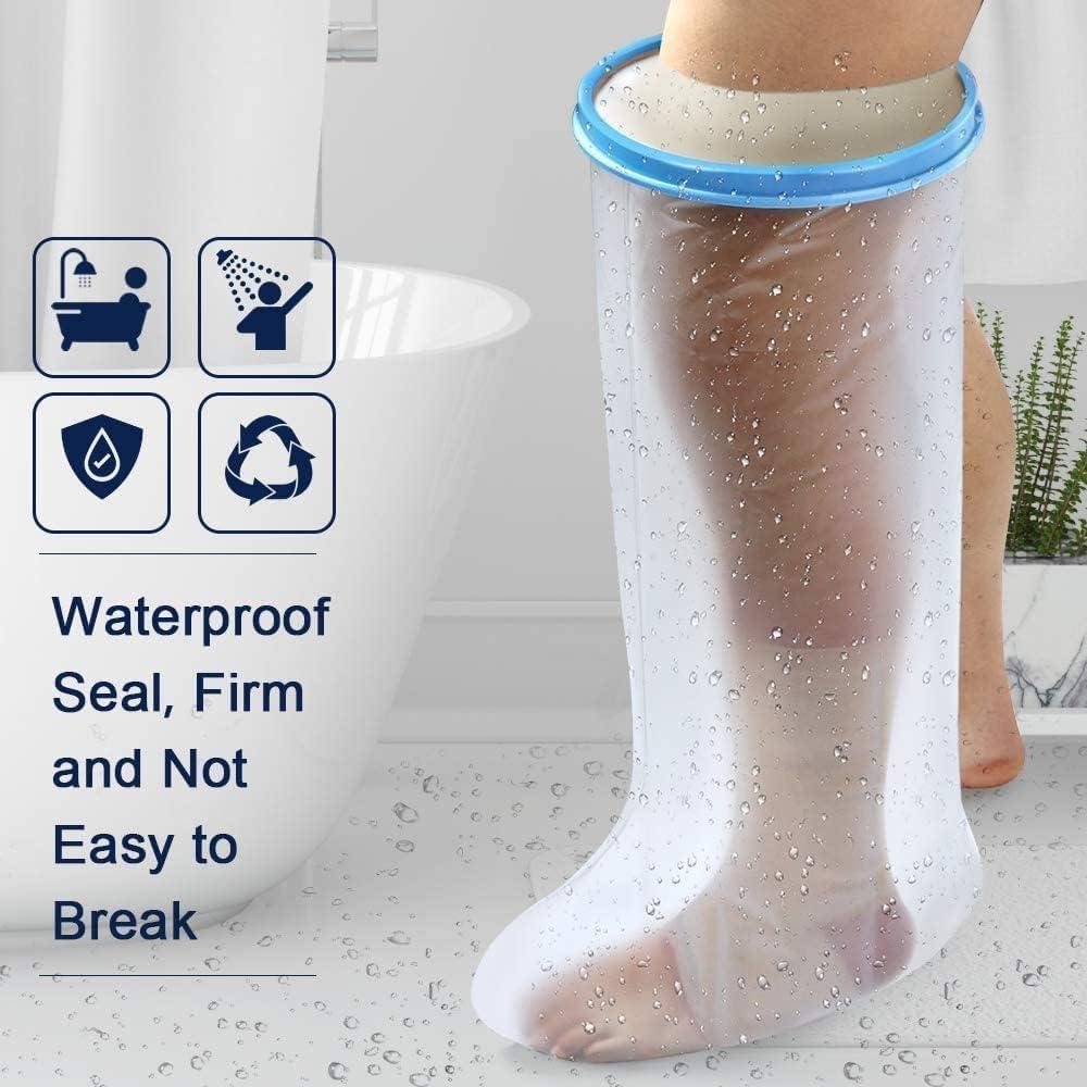 VATTU VATTU Plastic Leg Cast Covers For Shower, Waterproof Foot Cast Cover Keep Wounds&Bandages Dry During Bathing,Reusable Adults Protector For Broken Knees,Ankle Wound,Burns 24 Inch,Universal size
