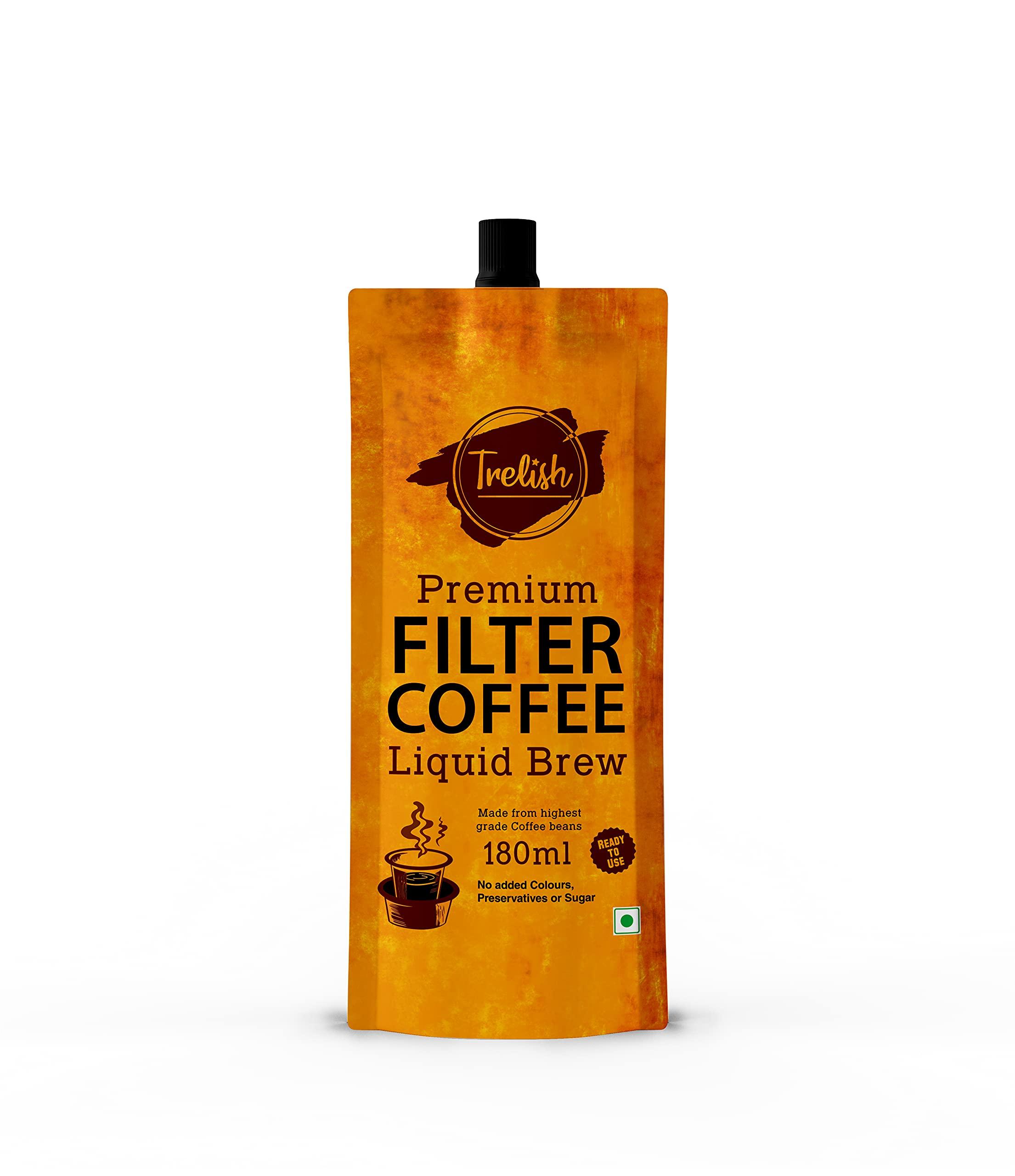 Trelish Trelish Premium Filter Coffee Liquid 180Ml Pouch - Pack Of 2, Bag