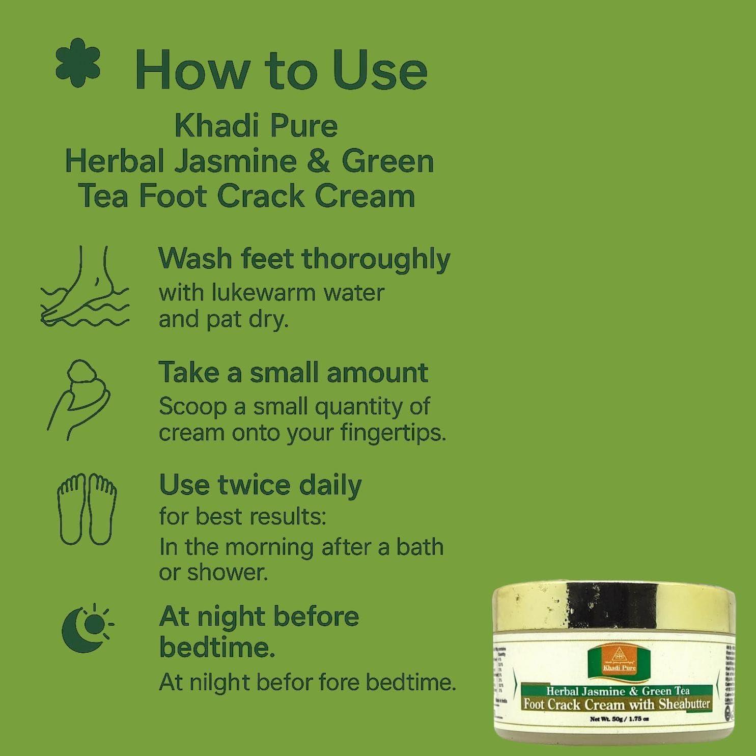 Khadi Pure Khadi Pure Fairness Cream & Jasmine Green Tea Foot Crack Cream, 50 g (Pack of 2)