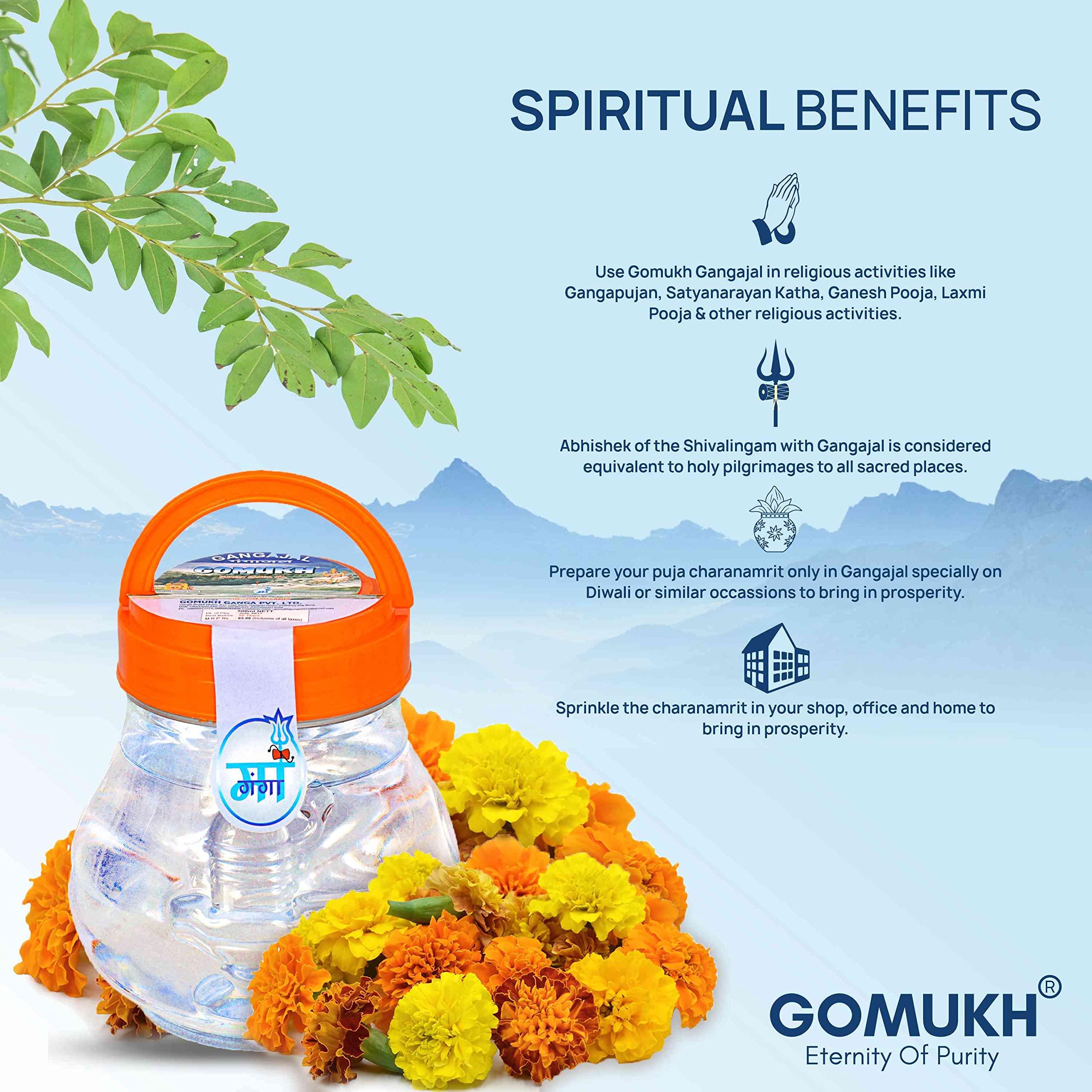 GOMUKH 'GOMUKH” Gangajal The Purest Holy Water Directly from Gangotri Valley Approved by Govt. of Uttrakhand for Puja Purposes 250 ML