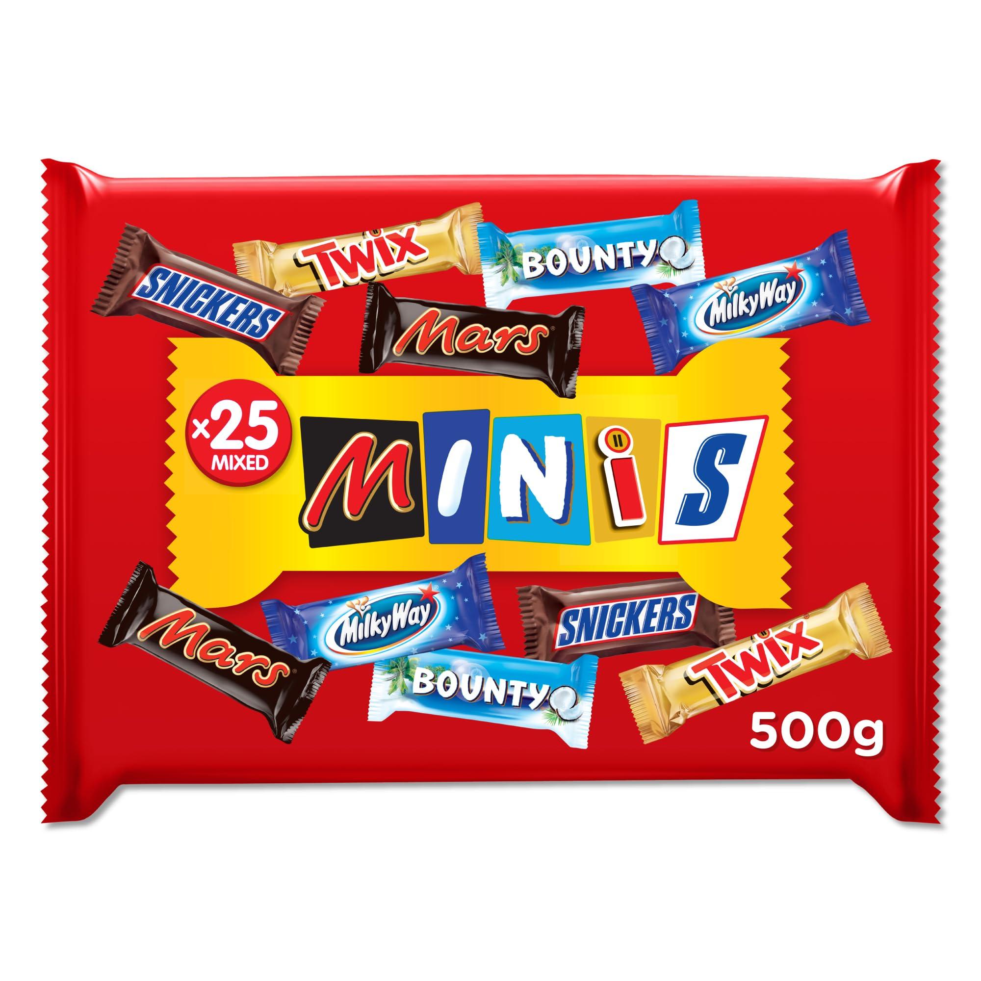 Mars Mars Minis Assorted Chocolate Bar Pouch, 500g, Orange & White