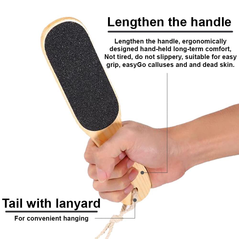 TUSAN TUSAN Premium Foot Scrubber For Dead Skin | Pedicure Brush Feet Dead Skin Remover Double Sided Wooden Callus Remover For Feet, Repaire Cracked Heels, Dry and Thick Rough Skin, and Foot Corns.
