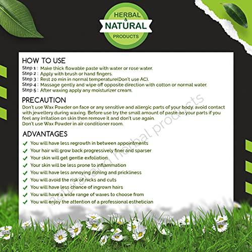 NATURAL AND HERBAL PRODUCTS Wax powder for hair removal herbal | Wax Powder | Hair Removal Powder women | Chocolate Flavours For Instant Hair Remover, Zero Pain, No Side Effects, All Types Skin (Hand, Leg, Underarm, Private Part) -- 100GRAM