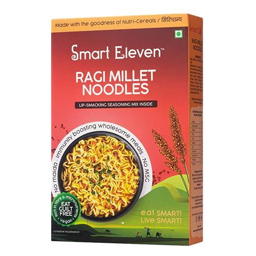 Smart Eleven Smart Eleven Healthy Millet Noodles | Zero Maida, Zero Wheat & Preservative Free Noodles (175 gm each pack) (Ragi, Pack of 5)