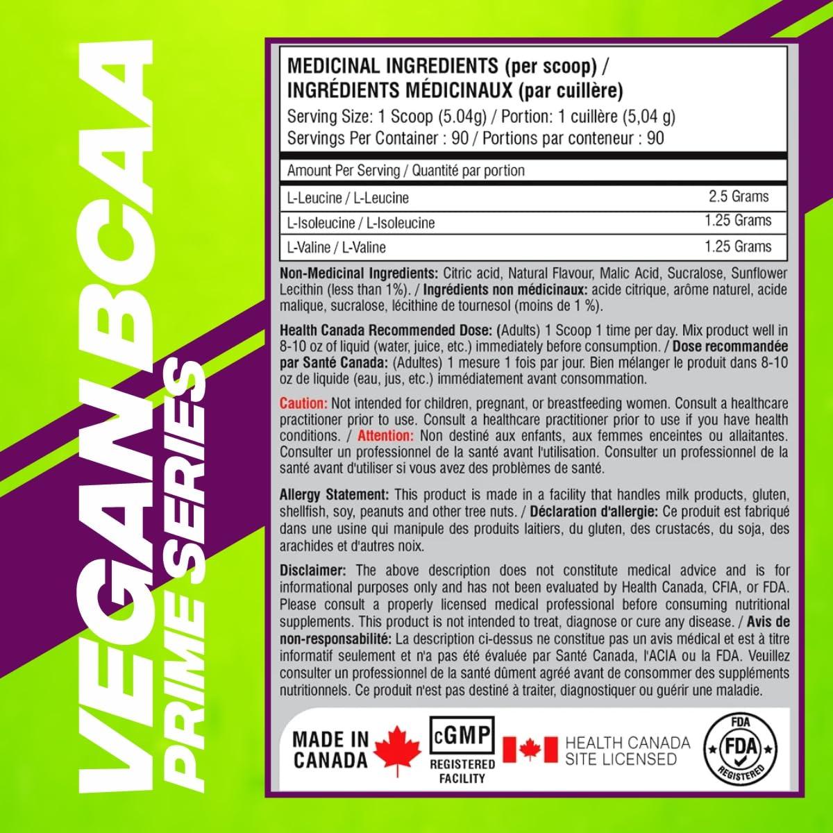 MuscleTrail MUSCLETRAIL Vegan BCAA Prime Series, 90 Serving (Imported, Made In Canada)|Berry Blast| 2.5g L-Leucine, 1.25g L-Isoleucine & 1.25g L-Valine (Berry Blast )