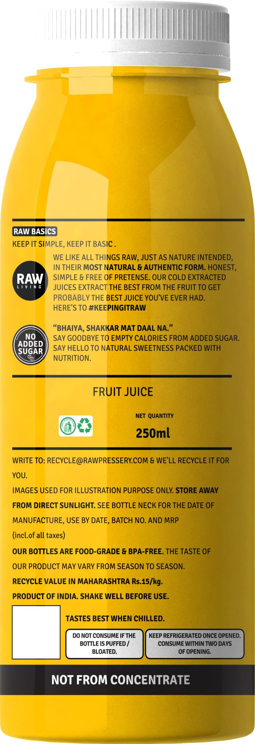Raw Pressery Raw Pressery Valencia Orange Juice (6 x 250ml) Rich in Vitamin C, Natural Energizer & Immunity Booster, Healthy Juice, No Added Sugar