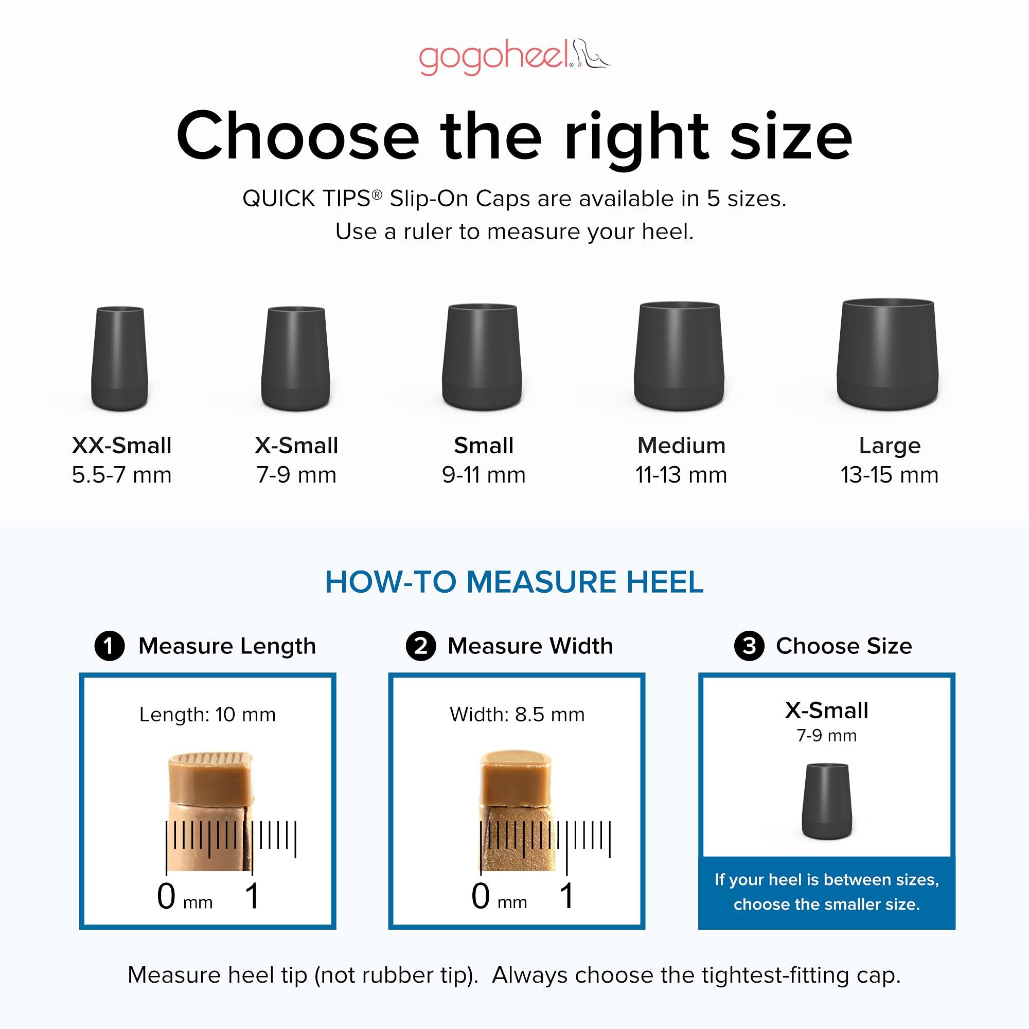 GoGo Heel GoGo Heel Quick Tips-The Original High Heel Protector&Heel Repair Caps-2 Pairs(Small,Small,Black)