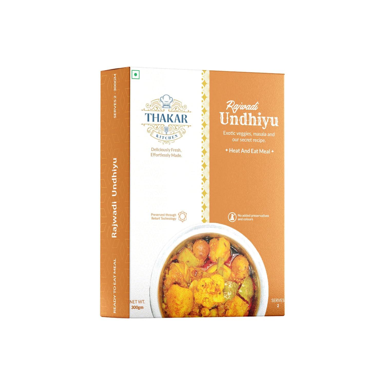 Thakar Kitchen Thakar Kitchen Ready to Eat Rajwadi Undhiyu (300g) | Just Heat and Eat | Serves 2 | No Added Preservative & Colours | Pure Veg Indian Food