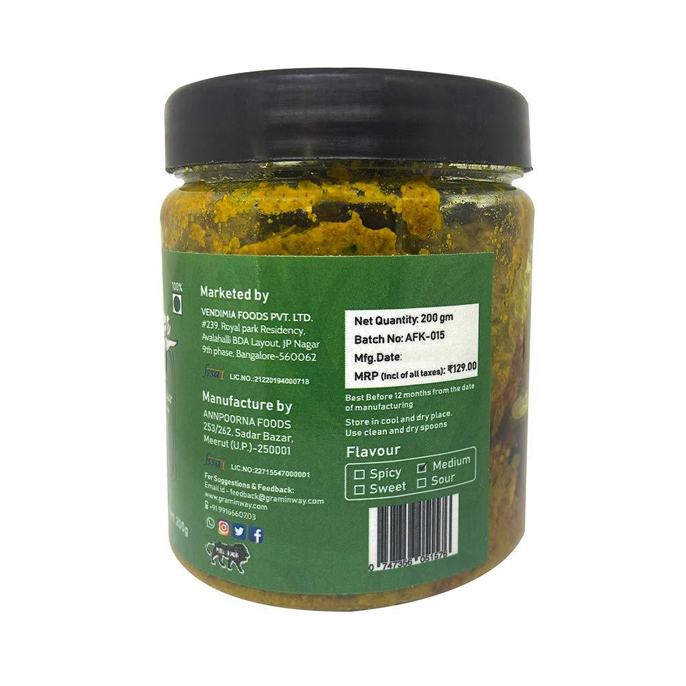 Graminway Graminway Hari Mirchi and Chatpata Karela Achar, 2 x 200 g