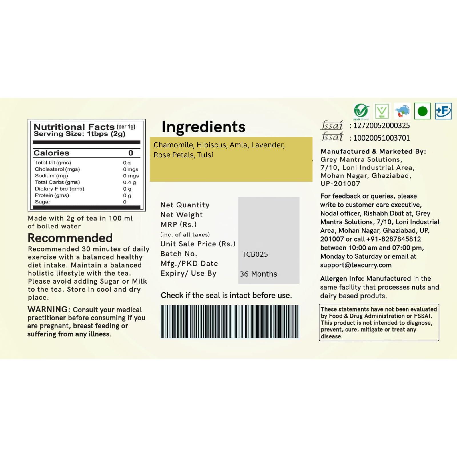 TEACURRY TEACURRY Acne Tea (30 Tea Bags, 1 Month Pack) - Helps to Lower Acne, Marks and Skin wellness Routine - Acne Tea - Natural Herbal Tea