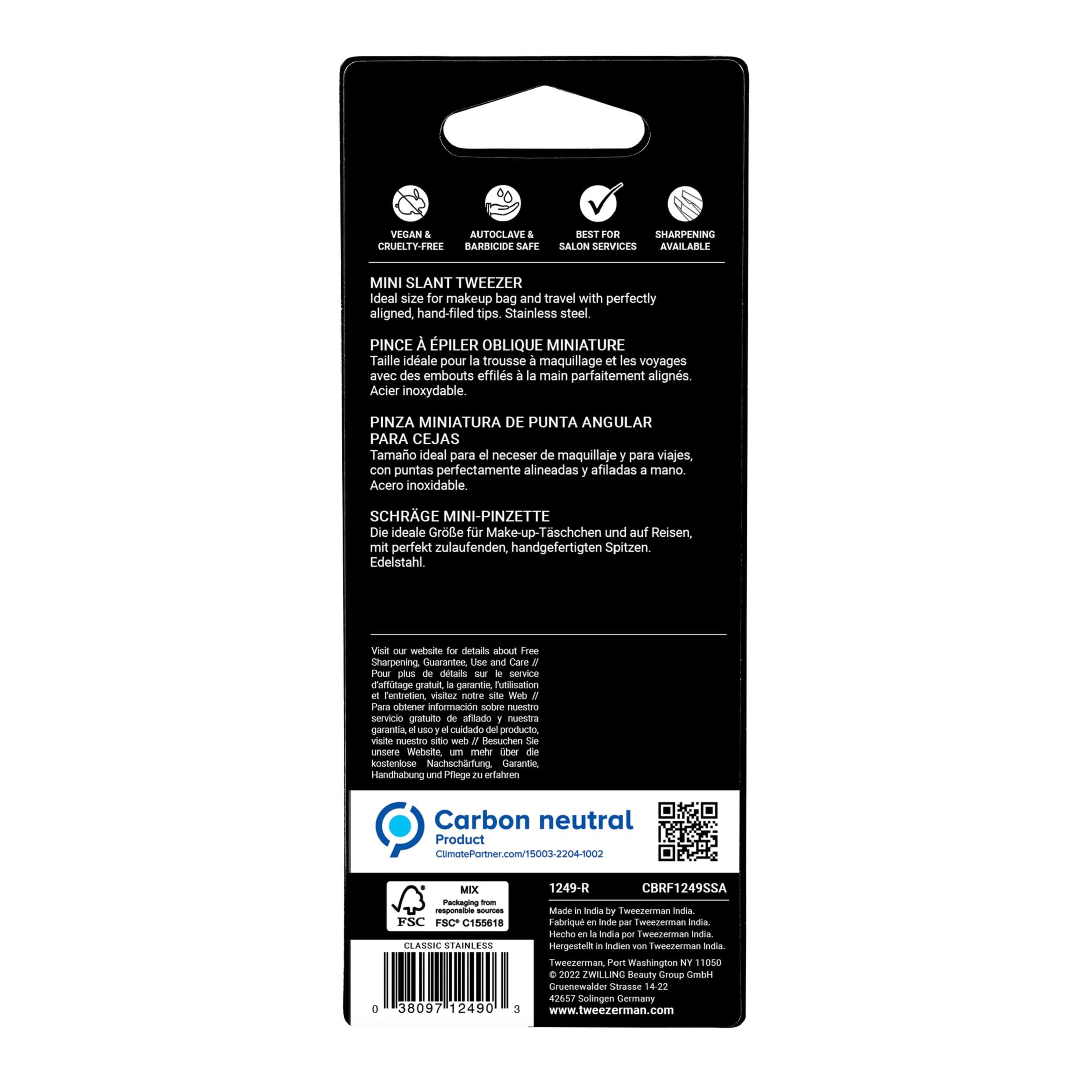 Tweezerman Tweezerman Mini Slant Tweezer, Classic Stainless