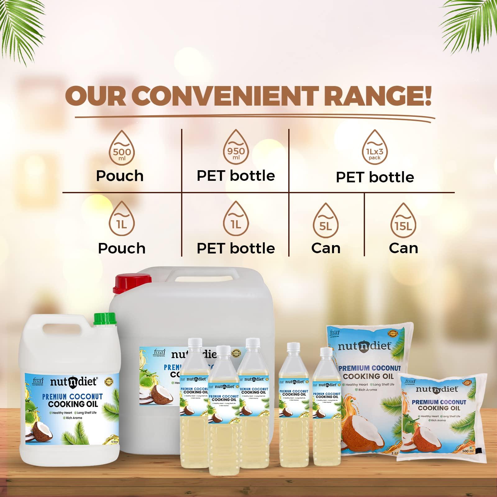 nutndiet nutndiet Premium Edible Coconut Oil For Cooking, 5 Litre CAN
