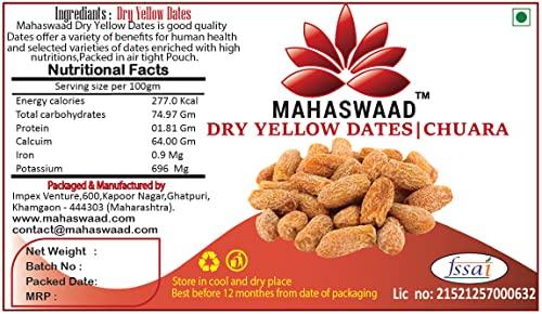MAHASWAAD MAHASWAAD Dried Yellow Dates | Pila Chuara | Kharik | Sukha Khajur (500 Gram)