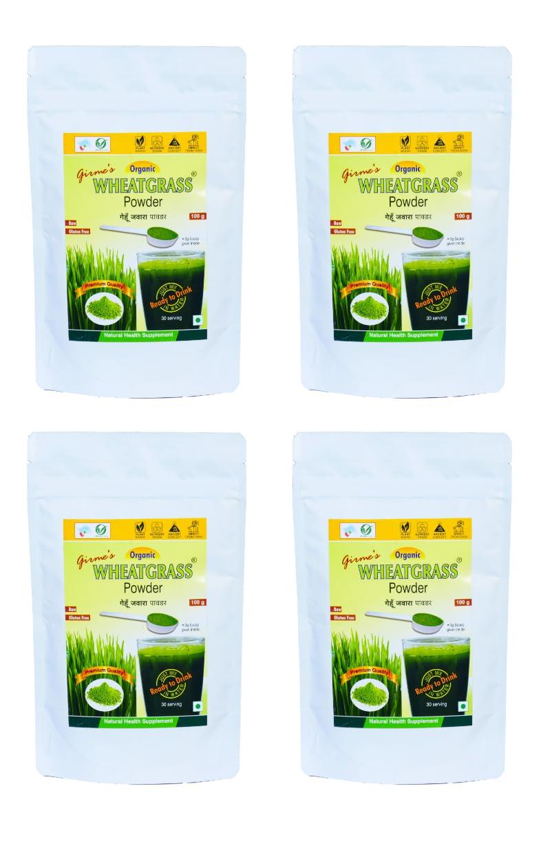 Girme\'s Wheatgrass Girme\'s Wheatgrass Powder 100g Pouch (Pack of 4)