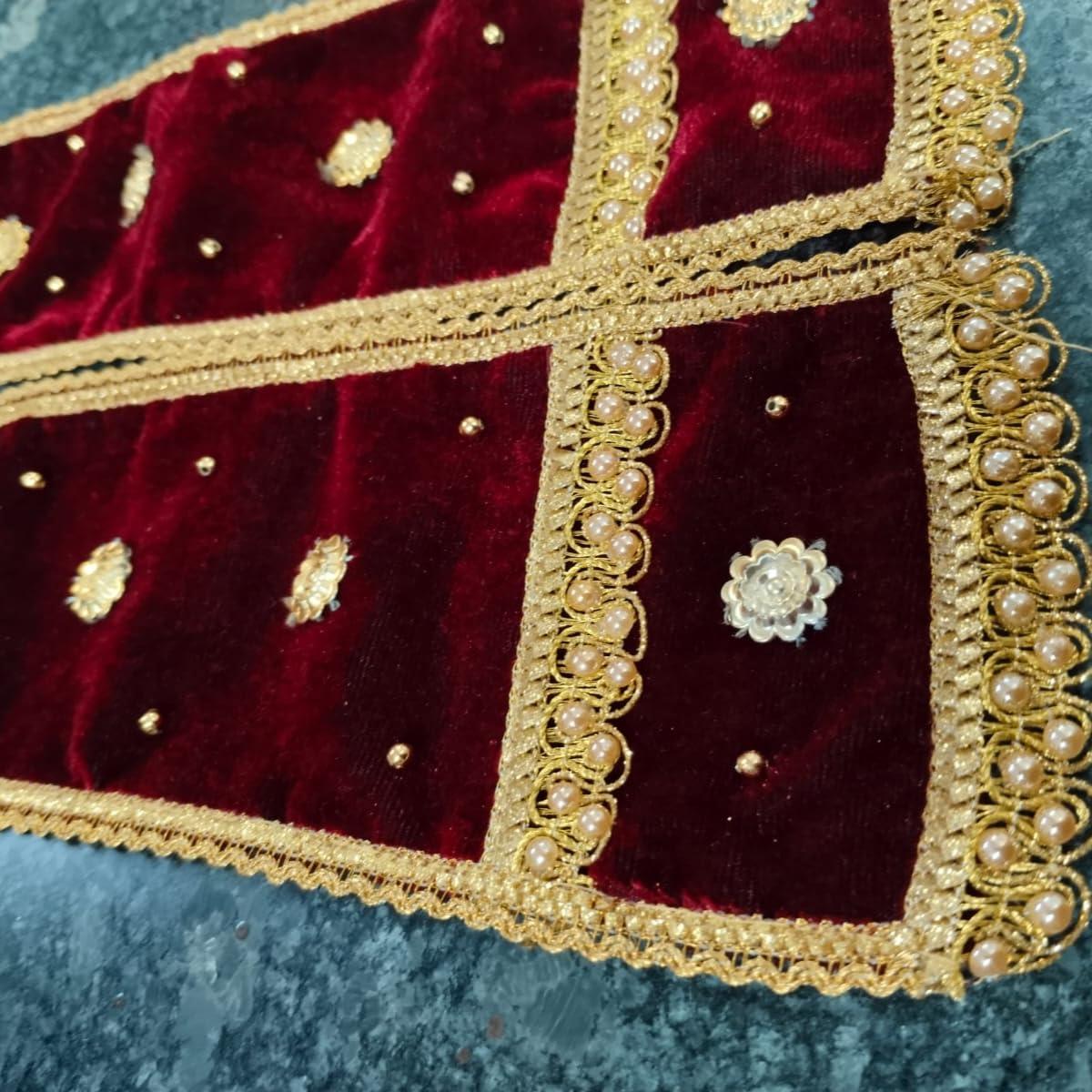 Jainkart Jainkart Royal Brown Bhagwan Dupatta/Uparna For Pooja, Mandir, Home Uses Ganeshji Patka, Shringar/Chunari/Shawl/Dress/Poshak/Designer Vastra in Velvet Material for Statue,Idol,Murti(Size - 30inch)