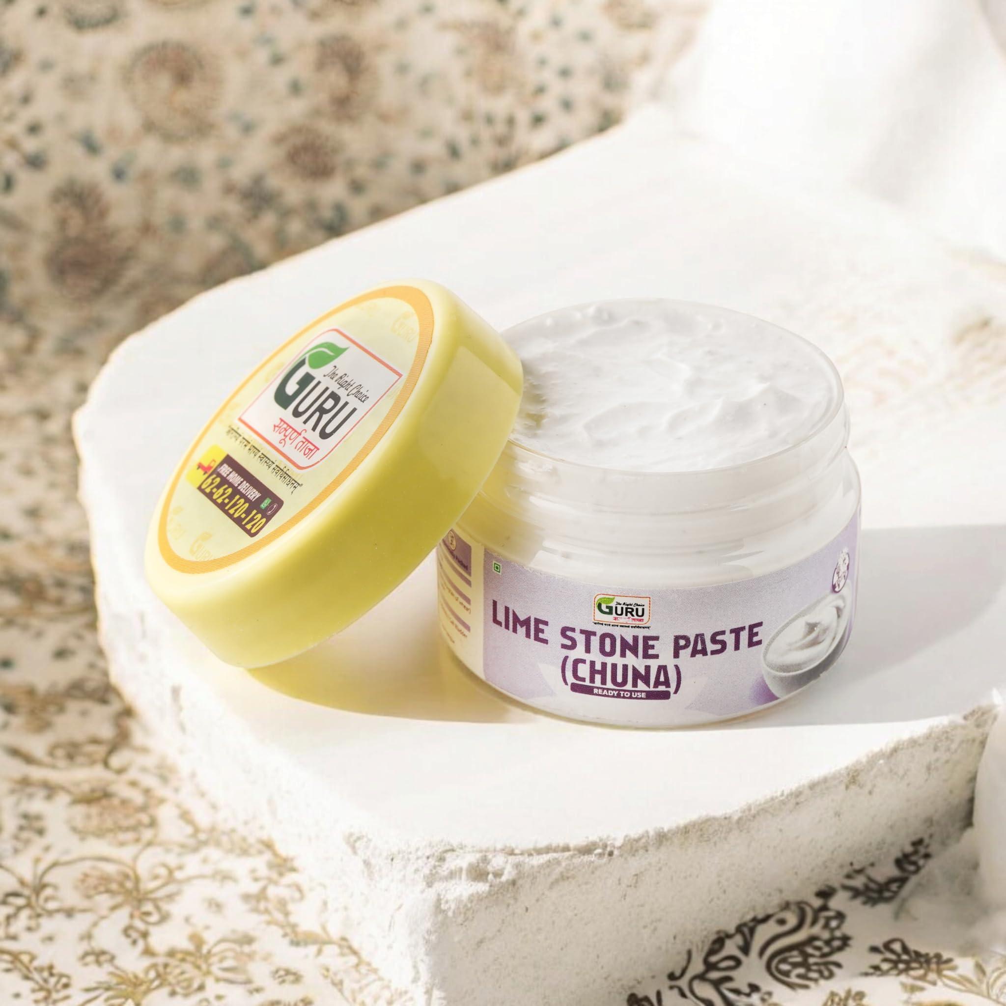 GURU SAMPOORNA TAAJA GURU Edible Limestone (Chuna Paste) :- 75 gm | Good for Bone Health | Rich in Calcium | Paan Chuna Paste