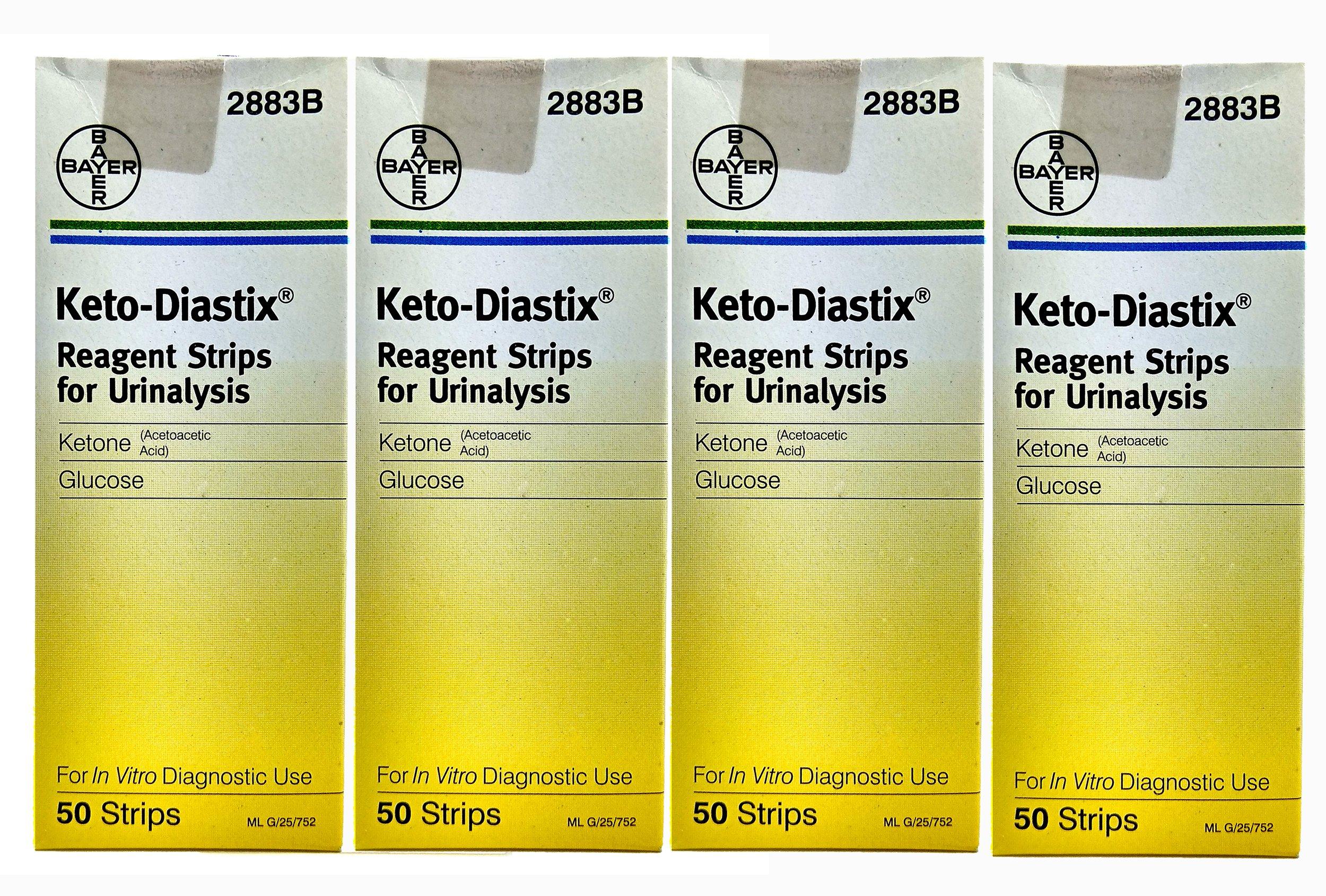 Bayer LUBEX Bayer Keto-Diastix Reagent Strips For Urinalysis, 50 Each (Pack Of 4)