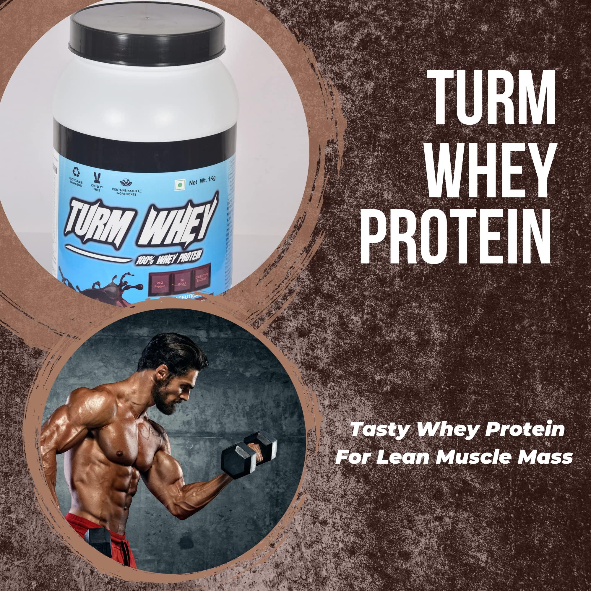Turm Whey Turm Whey Performance Whey Protein - Concentrate 80% - 1 kg / 2.2 lbs | 24 g Protein Per Scoop with Fast Digestion | Lab Tested (Chocolate)
