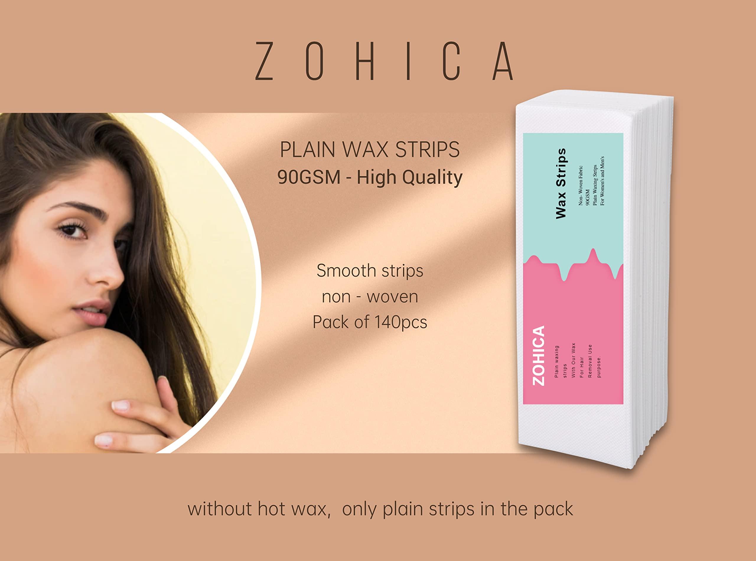ZOHICA Zohica Women\'s Wax Strips For Hair Removal (Beige, 280) (Pack of 140 Strips, White Color)