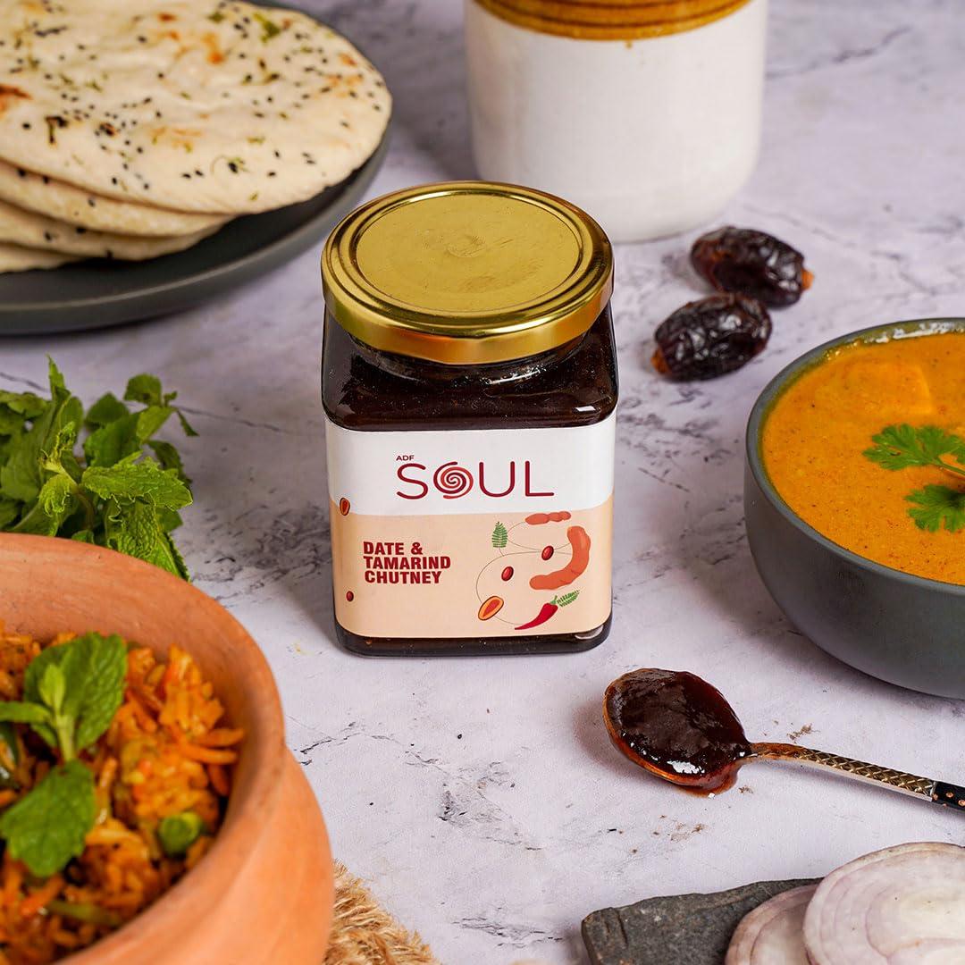ADF Soul Soul Pickle In Olive Oil Combo Pack of 3 (Mango Pickle 275 GM + Mixed Pickle 275 Gm + Date and Tamarind Chhutney 325 GM)