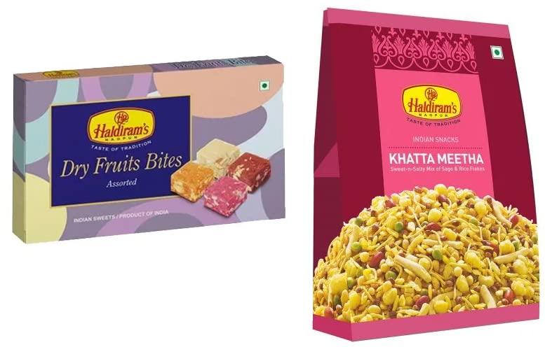 Haldiram's Nagpur Haldiram\'s Nagpur Dry Fruits Bites (200 g) and Khatta Meetha (200 g) Combo Pack