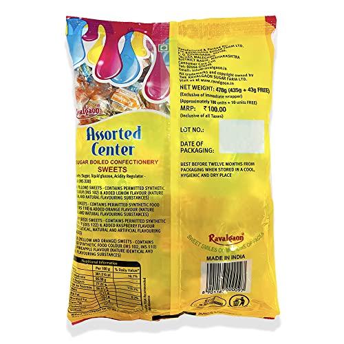 The Ravalgaon Sugar Farm Ltd Ravalgaon Assorted Center Candy, 478 grams (Pack of 3)
