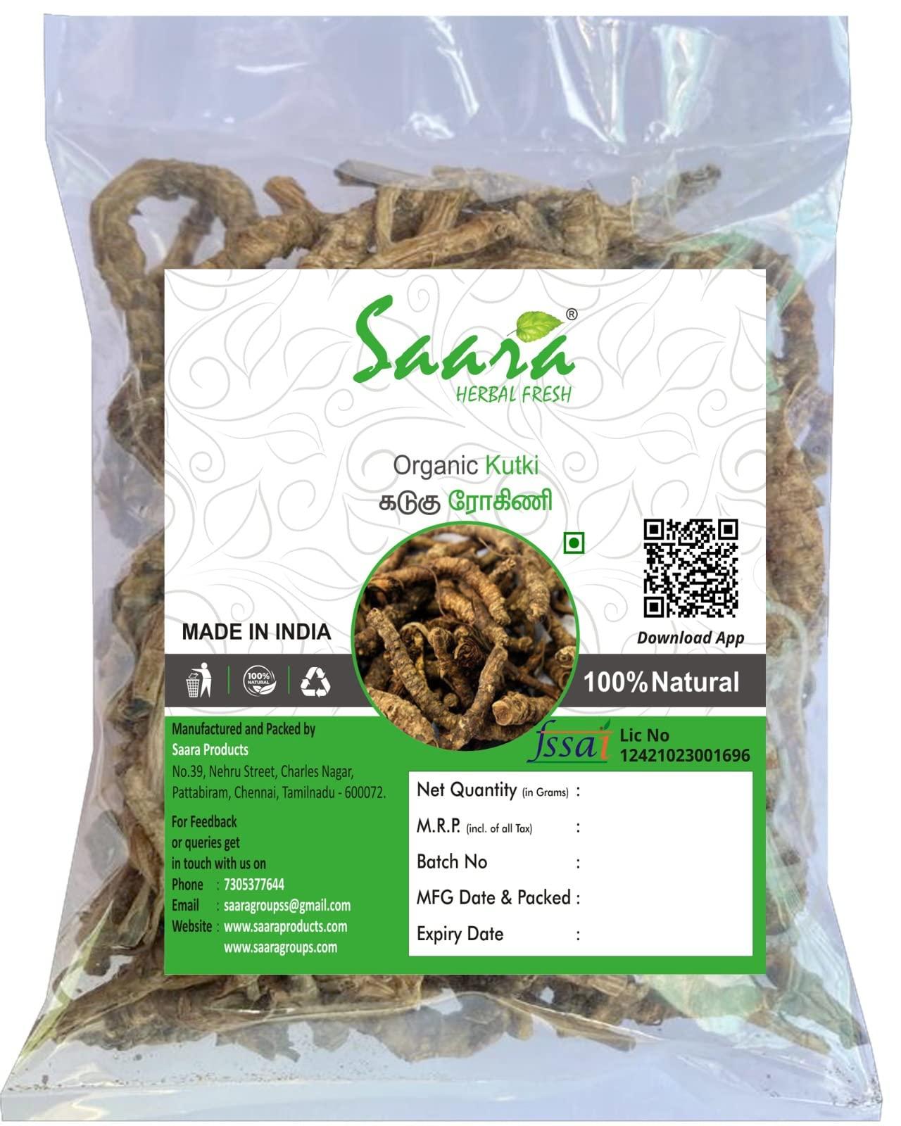 SAARA SAARA Kadugu Rohini | Kutki Root | Katuka Rohini | Picrorhiza Kurroa | Kuru | Katuka, 200g
