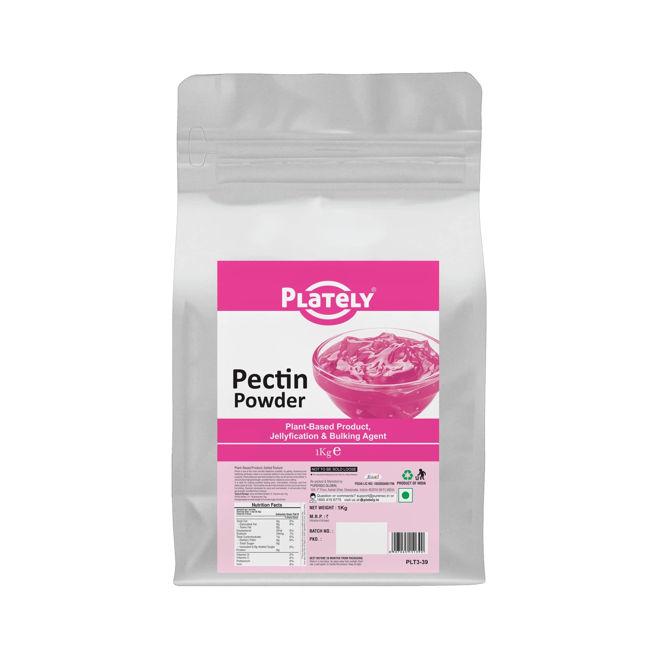 Plately Plately - Pectin Powder, 1KgI Vegetarian Pectin for Gelling Agent, jams, marmalades, chutneys and Fruit Jellies Food Grade