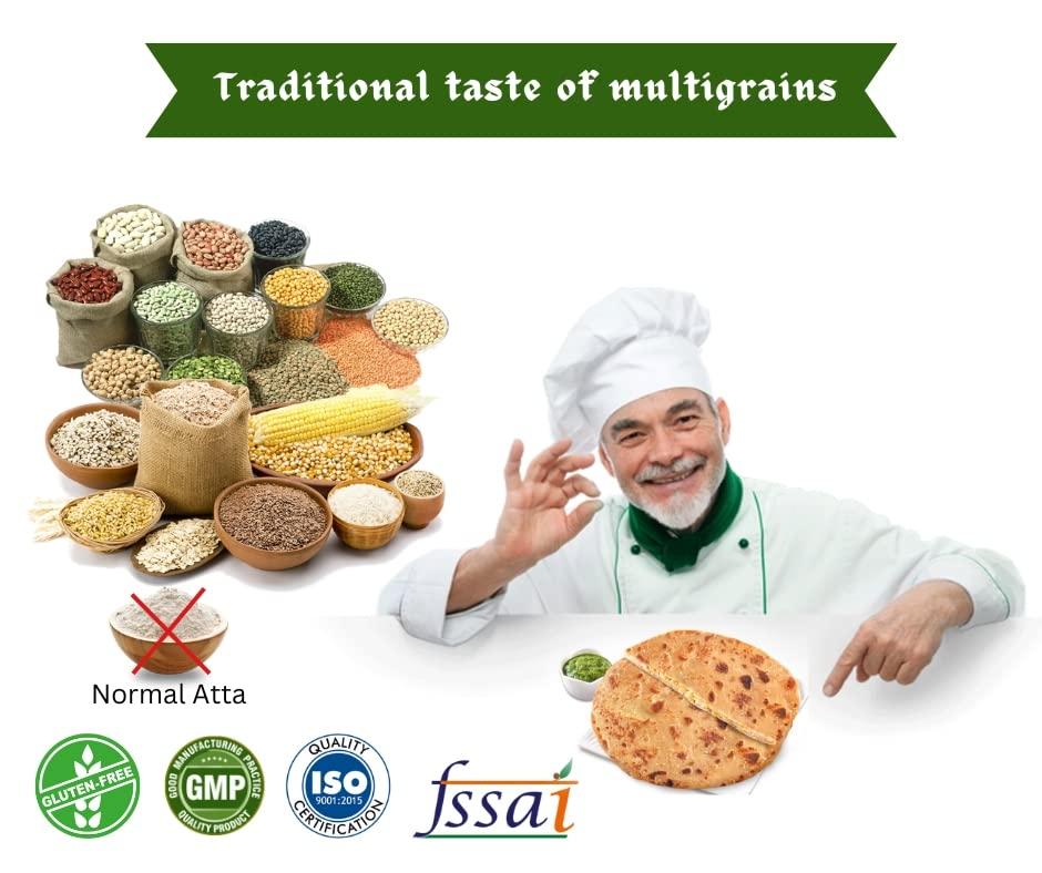 Grainva Grainva Sugar Free Attar or Flour 500gm Pack of 2 | Clinically certified Low GI| Helps Control Blood Sugar Levels Naturally | High Fiber | Diabetic Friendly | Multi Millet Mix | Multigrain Atta