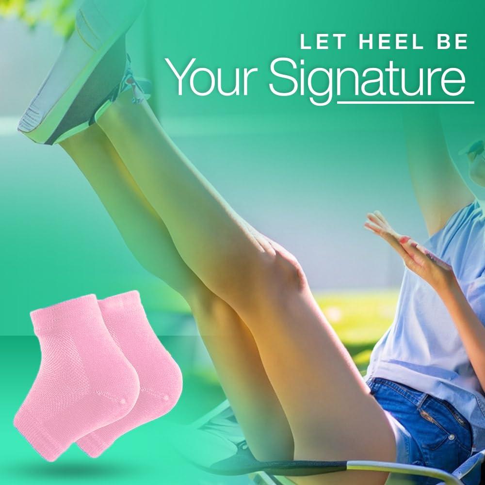 Stepify Stepify Silicone Gel Heel Socks - (Pack of 3 combo) Washable and Reusable Silicon Socks for Men & Women, Heel Pad For Heel Pain, Fore foot pad, Toe Free Heel Pad. (Pink)