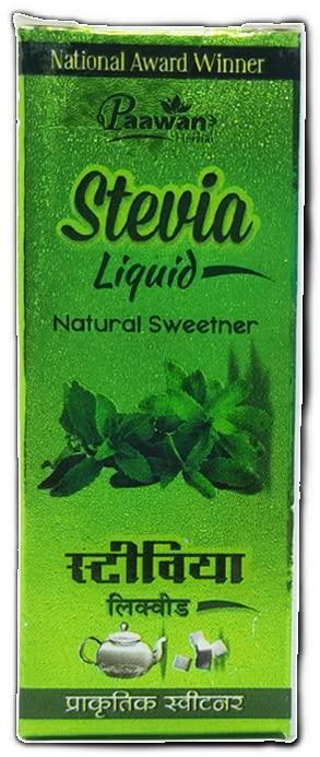 Paawan Paawan Herbal Pure Stevia Liquid Drops Zero Calorie Sweetener | Natural Sweetner | 20ml Each - Pack Of 4