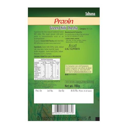 Pravin Pravin Red Chilli Thecha 100gx 2, Green Chilli 100g x 2 - Combo of 4