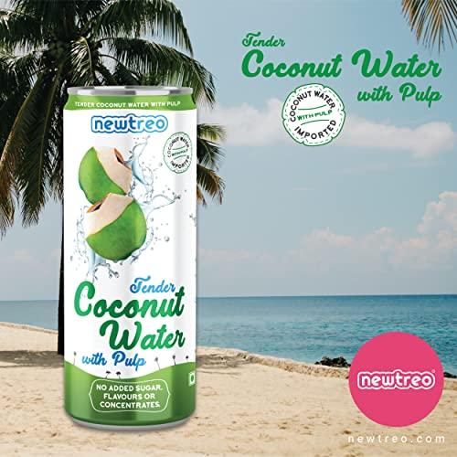 Newtreo Newtreo Tender Coconut Water with Pulp | 100% Coconut Water | No Added Sugar or Flavours | Not from Concentrate | Imported from Vietnam | 12 x 250ml cans