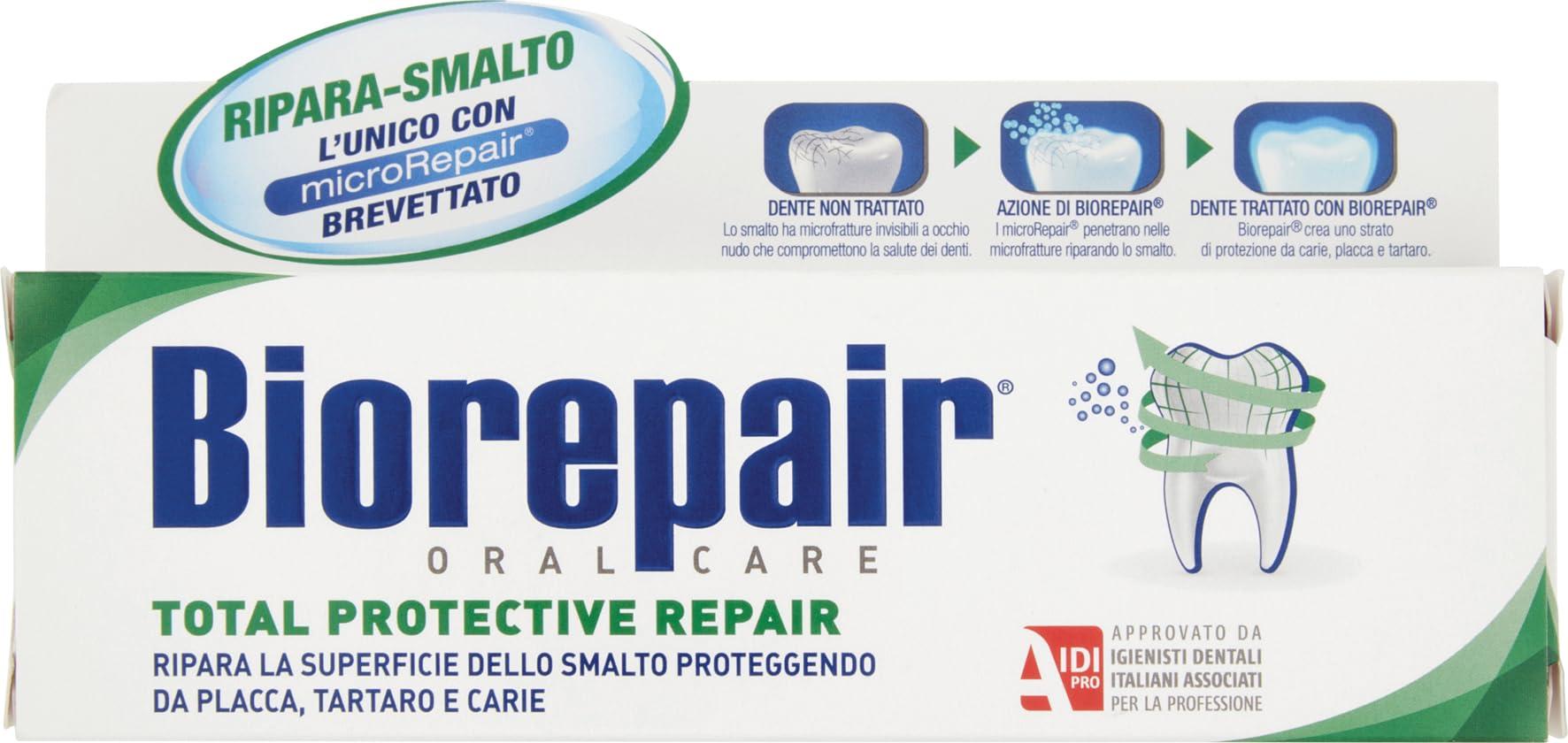 Biorepair: Biorepair: \"Total Protective Repair\" Toothpaste with microRepair, New Formula - 2.5 Fluid Ounce (75ml) Tube [ Italian Import ]