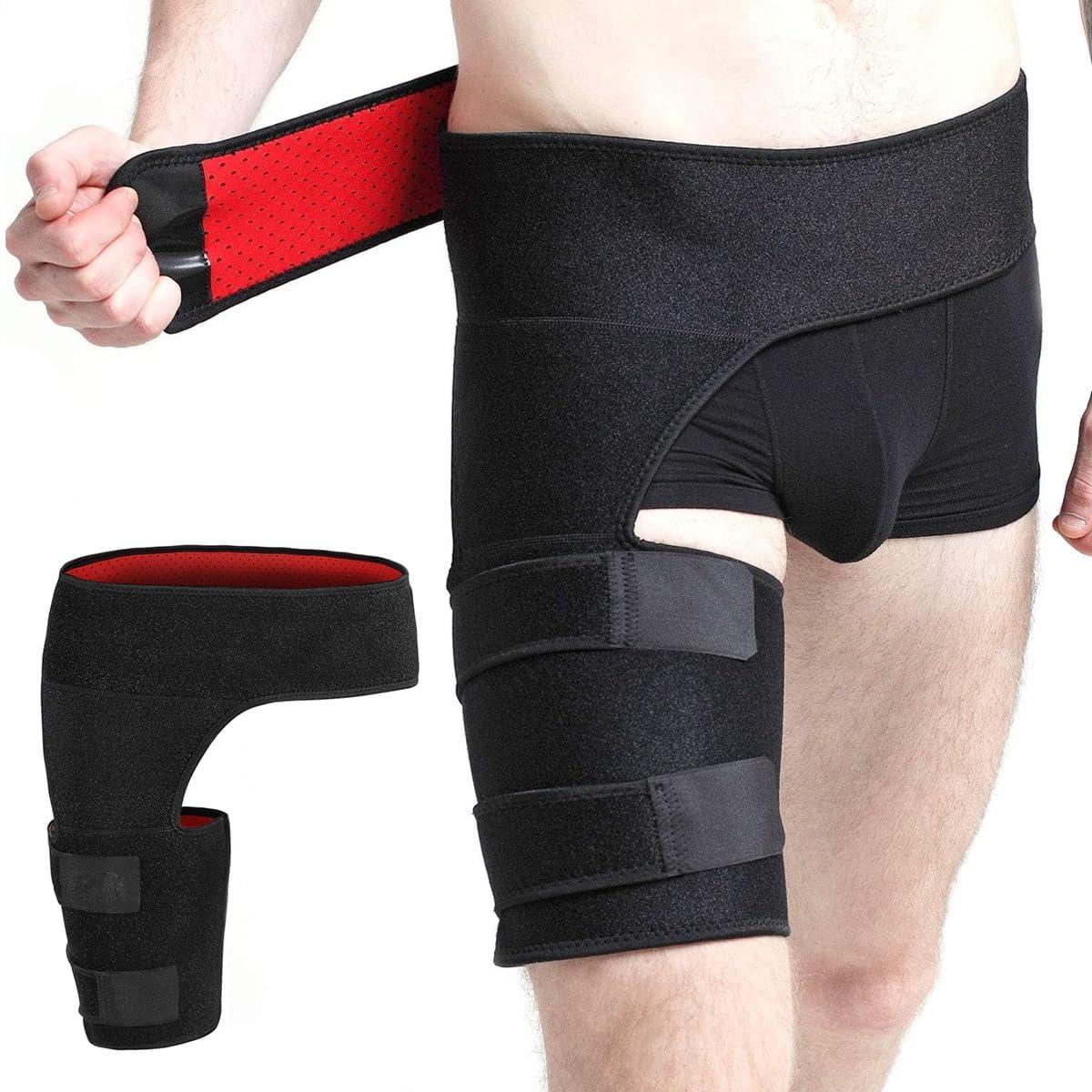 SACHI SPORTS SACHI SPORTS Hip Brace For Sciatica Pain Relief, Compression Upper Leg Muscle Support Stabilizer Wrap For Thigh, Hamstring, Joints, Arthritis, Pulled Muscles, Hip Pain,Universal Size