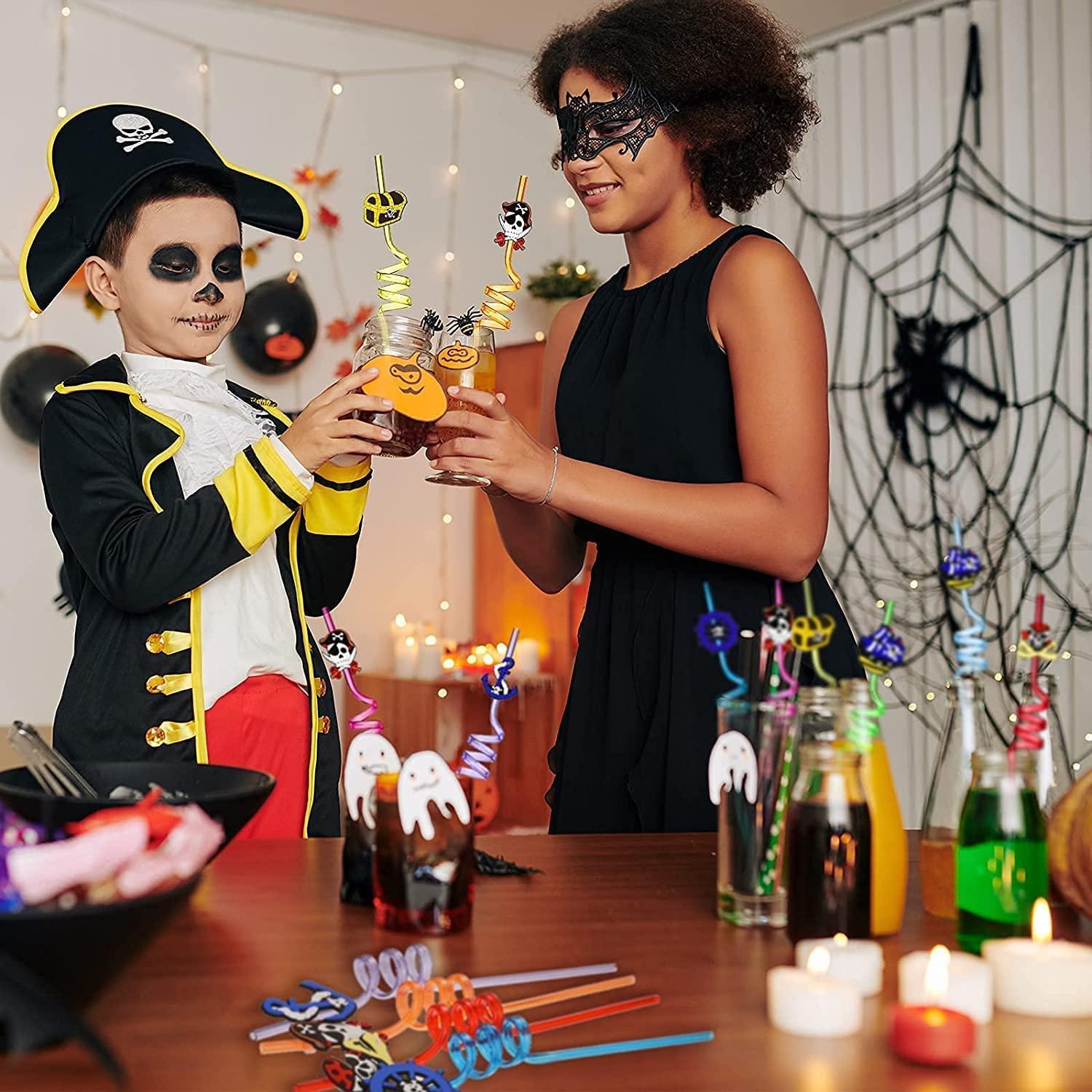 The Loveland The Loveland Curly Reusable Straws 4 PCS Smoothie Drinking Straws Kids/Birthday Party Decorations for Kids Girls (Pack of 4)