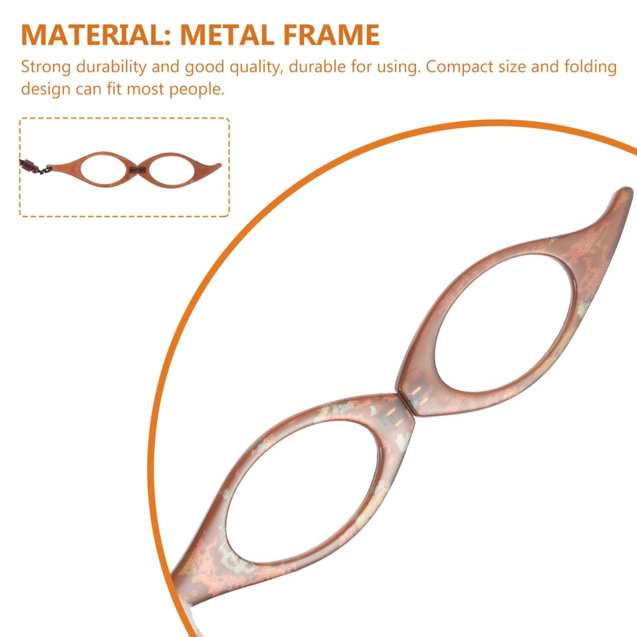 FOMIYES FOMIYES Necklace Folding Reading Glasses, 2 Pcs 1 Set Portable Hanging Neck High- definition Glasses, Exquisite Mini Readers Glasses for Men Women