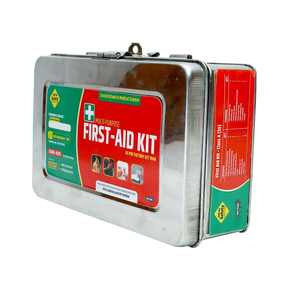 JAYCO First Aid Kit with all items inside/Emergency Medical Kit/First Aid Box for Home Office Factory Industry - Class A Kit in a Stainless Steel Box