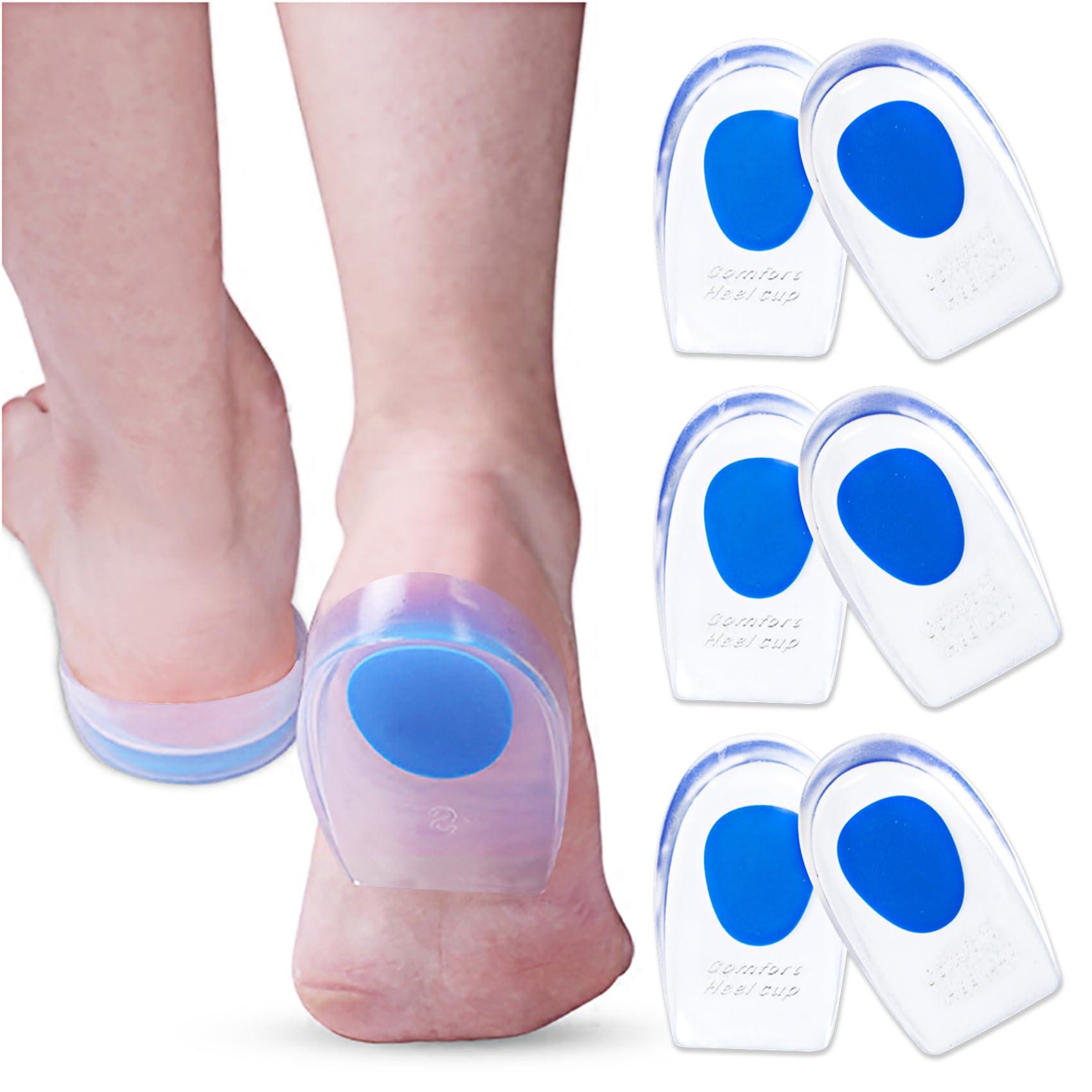 All one tech All one tech 3 Pair Gel Heel Cups Plantar Fasciitis Inserts - Silicone Gel Heel Pads For Heel Pain, Bone Spur & Achilles Pain, Gel Heel Cushions And Cups, Pad & Shock Absorbing Support
