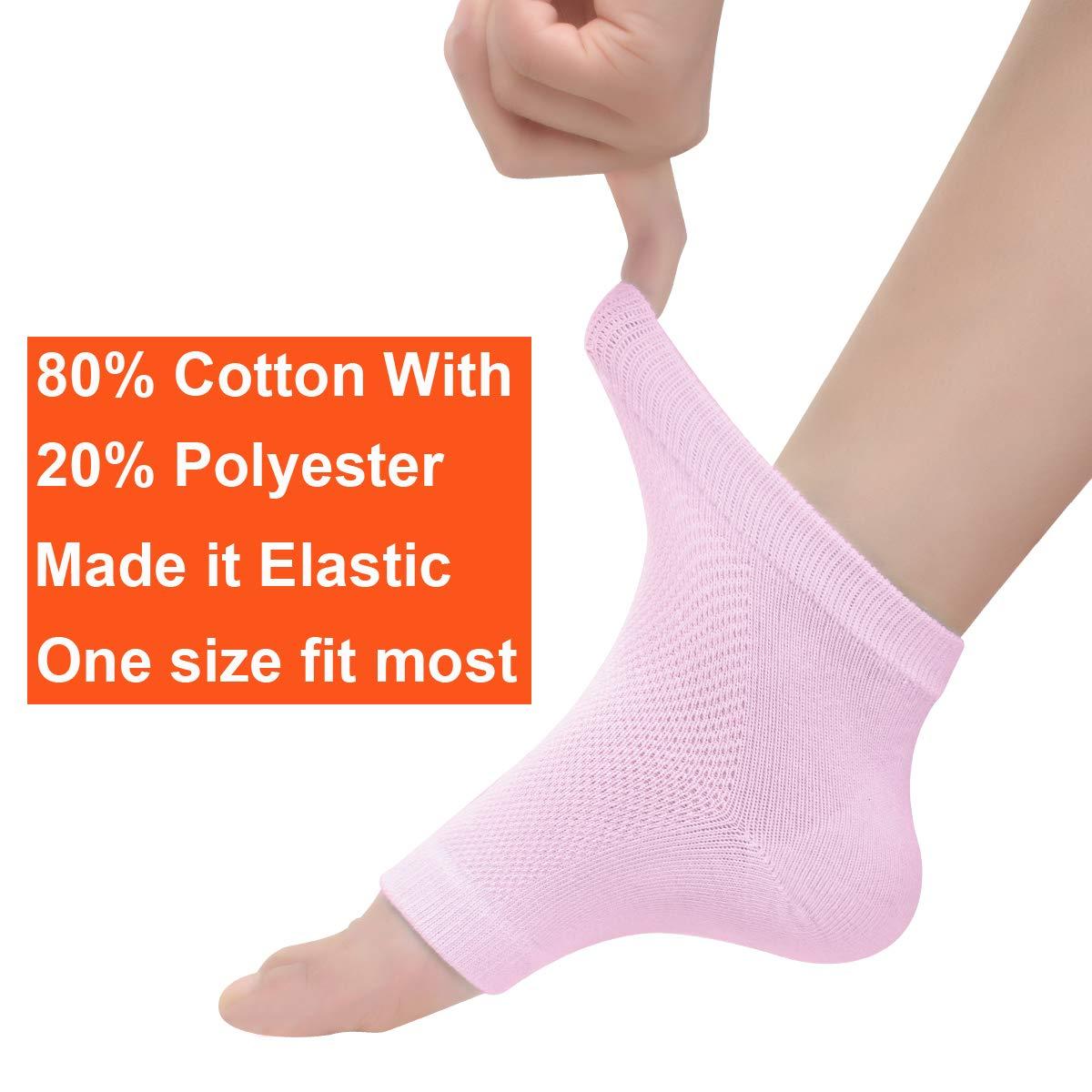 Exptolii Exptolii Vented Moisturizing Gel Heel Sock, 1 Pair Toeless Spa Sock For Foot Care Treatment, Cracked Heels, Dry Feet, Foot Calluses (Gray)