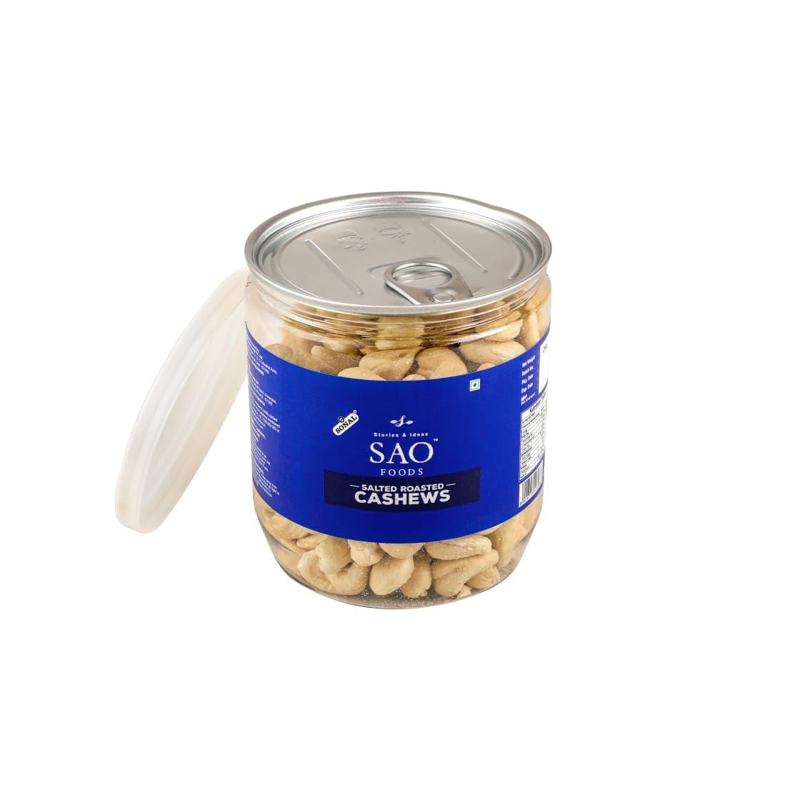 Stories & Ideas SAO Foods Sao Foods Freshly Roasted & Salted Cashews PET Jar 250 gm, Nutrient-Rich, Healthy Snack, Handpicked Cashews, Wholesome and Satisfyingly Crunchy, Gluten-free cashews, Healthy Dry Fruits, High Protein & Fiber, Perfect for Snacking